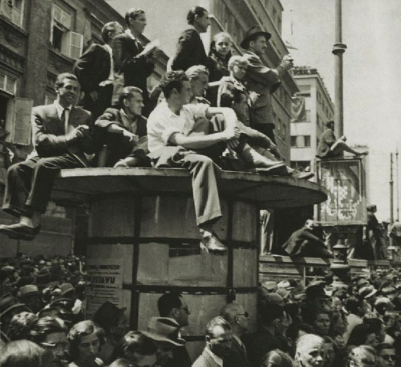 Zagreb, 11. svibnja 1945. godine. Miting oslobođenja grada i zemlje D